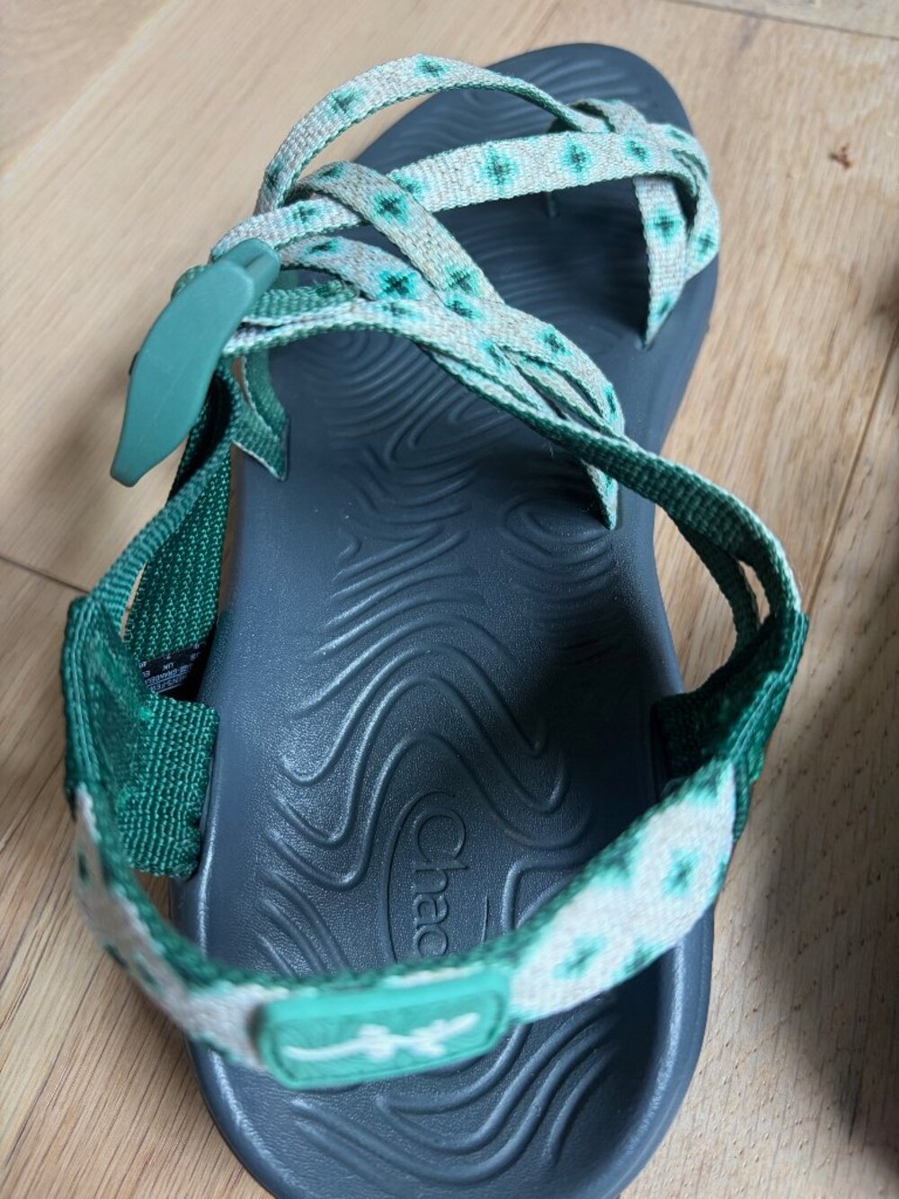 Chaco ZX/2 Sandals Green Strappy Toe Loop Size 9 Women Like New - Picture 8 of 8